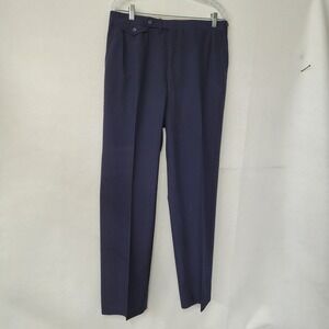 Austin Reed Pants Men 34 Navy Blue Wool Blend Dress Classic Fit Tailored Vintage